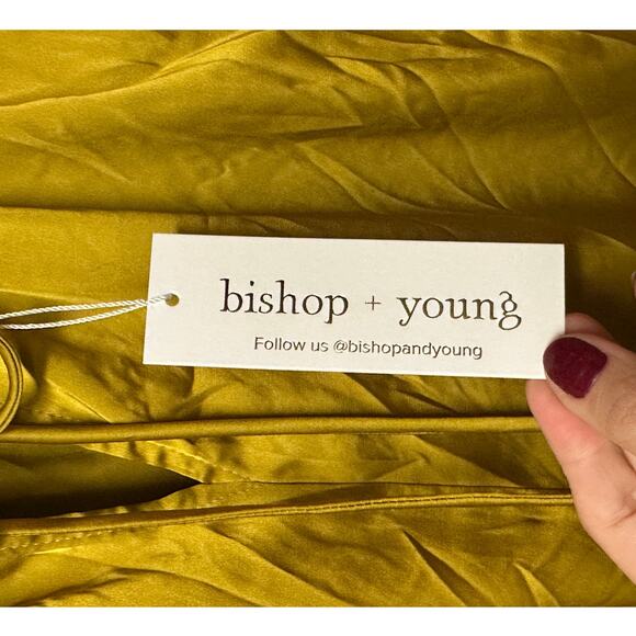 Bishop + Young Nikki Flutter Sleeve Ruffle Neck Top Citrine Women’s Size S - Picture 8 of 8